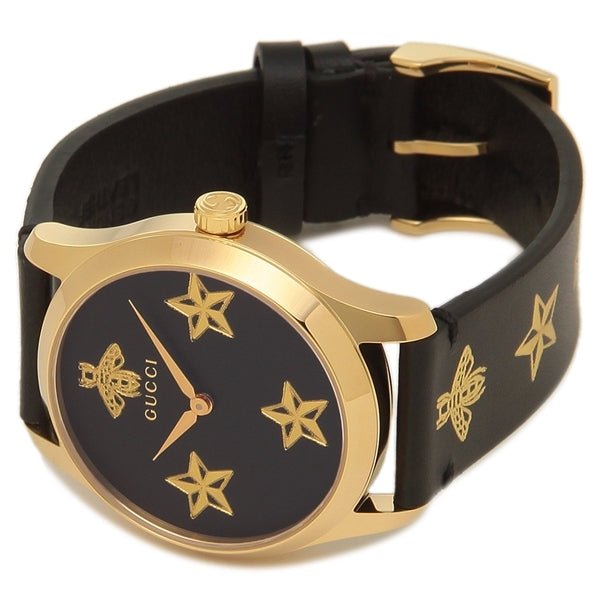  Shop Authentic Gucci G Timeless Bee Motif Black Dial Black Leather Strap Watch For Women - YA1264055 - Luxxuri