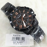  Shop Authentic Fossil Grant Sport Chronograph Black Dial Black Steel Strap Watch for Men - FS5374 - Luxxuri