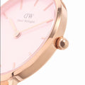  Shop Authentic Daniel Wellington Petite Melrose Pink Dial Rose Gold Mesh Strap Watch For Women - DW00100368 - Luxxuri