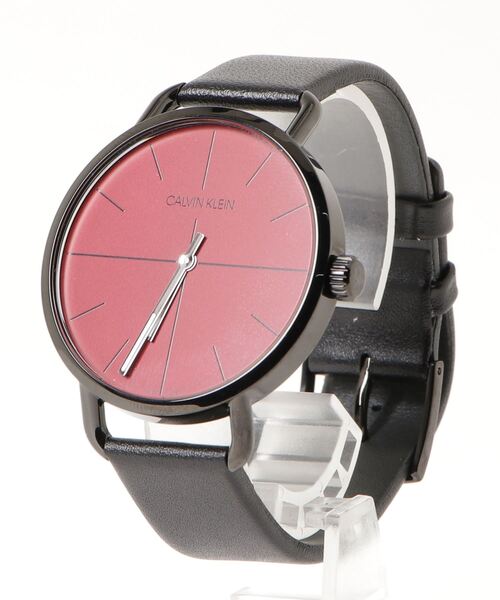  Shop Authentic Calvin Klein Even Maroon Dial Black Leather Strap Watch for Men - K7B214CP - Luxxuri