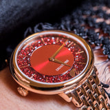  Shop Authentic Swarovski Crystalline Chic Red Dial Rose Gold Steel Strap Watch for Women - 5547608 - Luxxuri