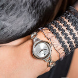  Shop Authentic Swarovski Crystal Flower Silver Dial Silver Steel Strap Watch for Women - 5547622 - Luxxuri