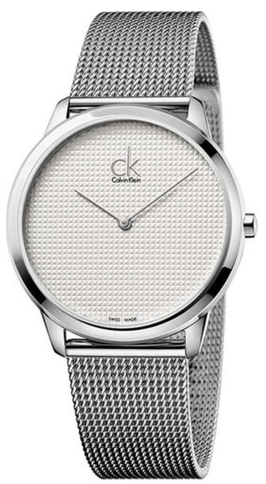  Shop Authentic Calvin Klein Minimal White Dial Silver Mesh Bracelet Watch for Women - K3M2212Y - Luxxuri