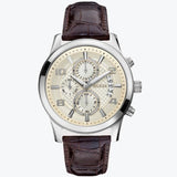  Shop Authentic Guess Exec Chronograph White Dial Brown Leather Strap Watch For Men - W0076G2 - Luxxuri