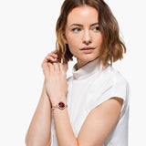  Shop Authentic Swarovski Crystal Flower Red Dial Rose Gold Steel Strap Watch for Women - 5552783 - Luxxuri