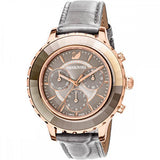  Shop Authentic Swarovski Octea Lux Chrono Grey Dial Grey Leather Strap Watch for Women - 5452495 - Luxxuri