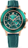  Shop Authentic Swarovski Octea Lux Chrono Emerald Green Dial Green Leather Strap Watch for Women - 5452498 - Luxxuri