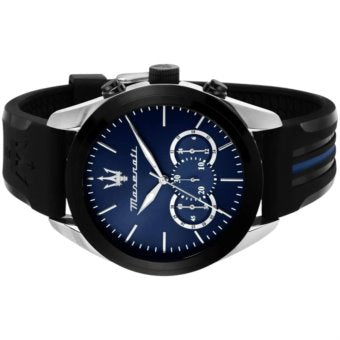  Shop Authentic Maserati Traguardo Chronograph Blue Dial Black Silicone Strap Watch For Men - R8871612044 - Luxxuri
