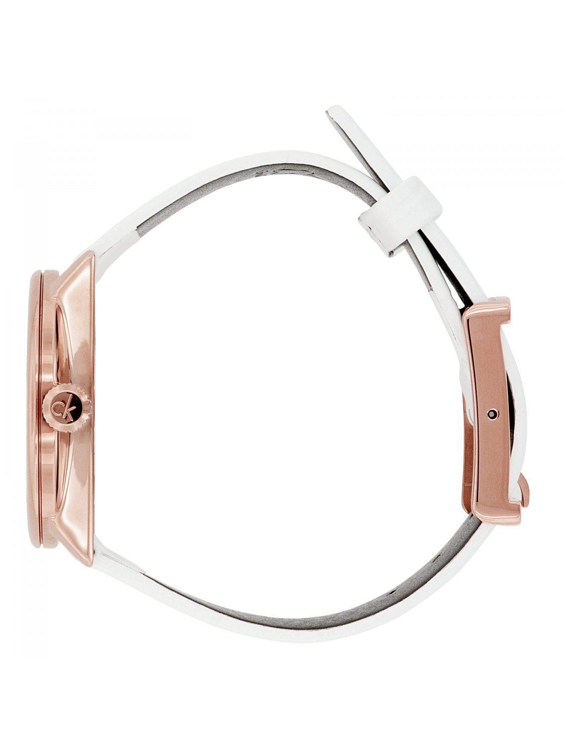  Shop Authentic Calvin Klein Accent Silver Dial White Leather Strap Watch for Women - K2Y236K6 - Luxxuri