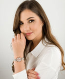  Shop Authentic Emporio Armani Gianni T Bar Pink Dial Two Tone Steel Strap Watch For Women - AR11223 - Luxxuri