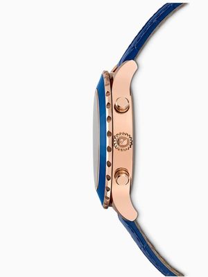  Shop Authentic Swarovski Octea Lux Chrono Blue Dial Blue Leather Strap Watch for Women - 5563480 - Luxxuri