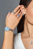  Shop Authentic Emporio Armani Rosa Diamonds Mother of Pearl Blue Dial Silver Mesh Bracelet Watch For Women - AR11380 - Luxxuri