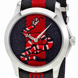  Shop Authentic Gucci Le Marche Des Merveilles Blue Red Dial Blue Red Nylon Strap Unisex Watch - YA126493 - Luxxuri