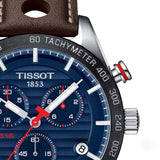  Shop Authentic Tissot PRS 516 Chronograph Blue Dial Brown Leather Strap Watch For Men - T100.417.16.041.00 - Luxxuri