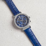  Shop Authentic Swarovski Passage Chrono Crystal Blue Dial Blue Leather Strap Watch for Women - 5580342 - Luxxuri