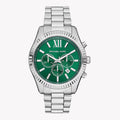 Shop Authentic Michael Kors Lexington Chronograph Green Dial Silver Steel Strap Watch for Women - MK9152 - Luxxuri