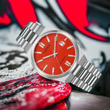  Shop Authentic Citizen x Pantone Automatic Blazing Red Dial Silver Steel Strap Watch For Men - NJ0158-89W - Luxxuri