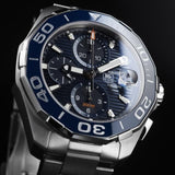  Shop Authentic Tag Heuer Aquaracer Calibre 16 43mm Blue Dial Silver Steel Strap Watch for Men - CAY211B.BA0927 - Luxxuri