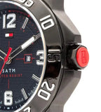  Shop Authentic Tommy Hilfiger Cole Black Dial Blue Rubber Strap Watch for Men - 1790984 - Luxxuri