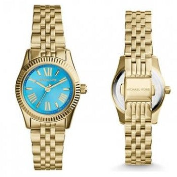  Shop Authentic Michael Kors Lexington Quartz Blue Dial Gold Steel Strap Watch For Women - MK3271 - Luxxuri