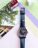  Shop Authentic Fossil Boyfriend Skeleton Blue Dial Blue Leather Strap Watch for Women - ME3136 - Luxxuri