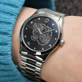  Shop Authentic Gucci G Timeless Diamonds Black Dial Silver Steel Strap Watch For Women - YA1264125 - Luxxuri