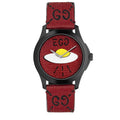 Gucci G Timeless Ghost Red Dial Red Leather Strap Watch For Men - YA1264023