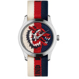  Shop Authentic Gucci G Timeless Quartz White Red Blue Dial Multicolored NATO Strap Watch For Men - YA1264059 - Luxxuri