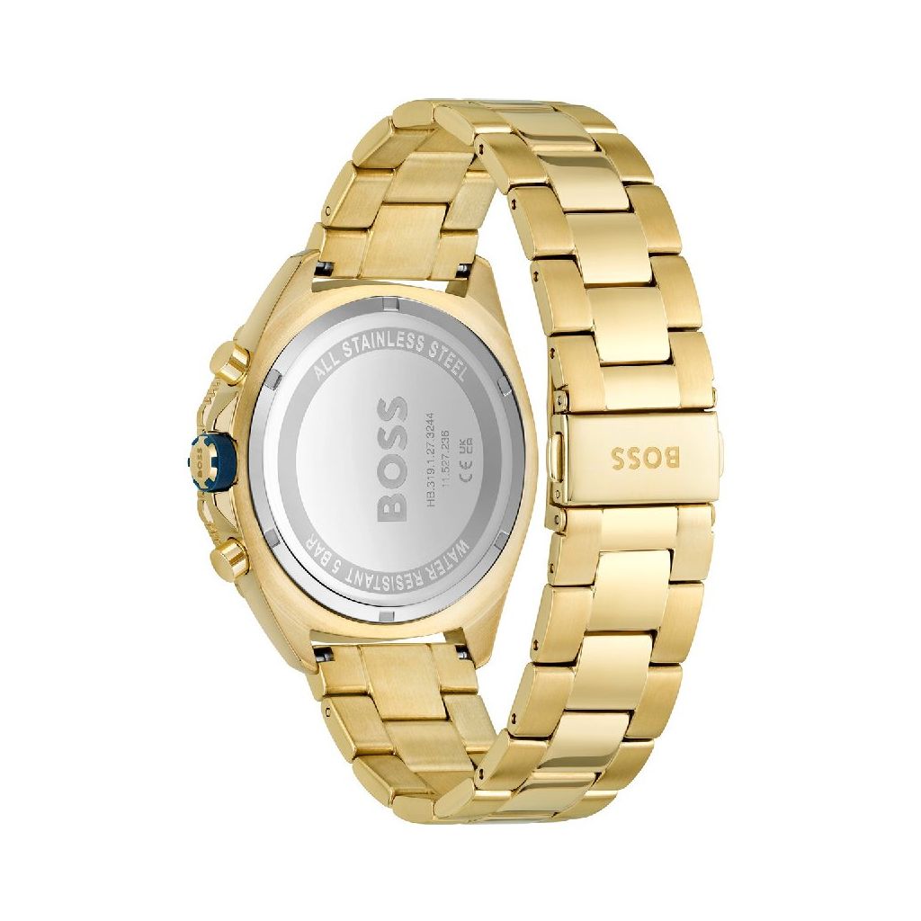  Shop Authentic Hugo Boss Energy Chronograph Blue Dial Gold Steel Strap Watch For Men - 1513973 - Luxxuri