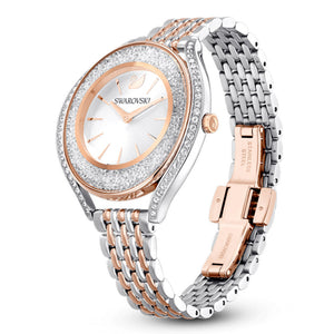  Shop Authentic Swarovski Crystalline Aura White Dial Two Tone Mesh Strap Watch for Women - 5644075 - Luxxuri