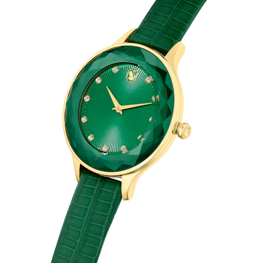  Shop Authentic Swarovski Octea Nova Crystals Green Dial Green Leather Strap Watch for Women - 5650005 - Luxxuri