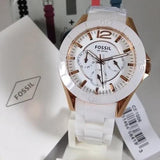  Shop Authentic Fossil Ceramic Multifunction White Dial White Steel Strap Watch for Women - CE1006 - Luxxuri