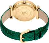  Shop Authentic Swarovski Crystalline Wonder Silver Dial Green Leather Strap Watch for Women - 5656893 - Luxxuri