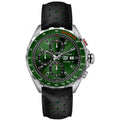  Shop Authentic Tag Heuer Formula 1 Calibre 16 Automatic Chronograph Green Dial Black Leather Strap Watch for Men - CAZ2016.FC6473 - Luxxuri