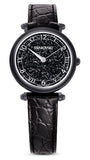  Shop Authentic Swarovski Crystalline Wonder Black Dial Black Leather Strap Watch for Women - 5664311 - Luxxuri