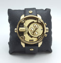 Shop Authentic Diesel Mr Daddy Gold Dial Black Leather Strap Watch For Men - DZ7363 - Luxxuri