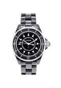  Shop Authentic Chanel J12 Quartz Diamonds Black Dial Black Steel Strap Watch for Women - J12 H1625 - Luxxuri