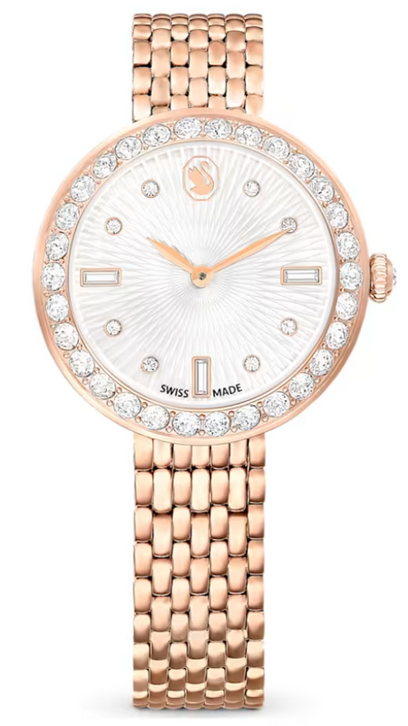 Shop Authentic Swarovski Certa Crystals Silver Dial Rose Gold Steel Strap Watch for Women - 5672981 - Luxxuri