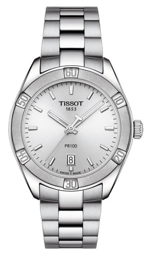  Shop Authentic Tissot PR 100 Sport Chic Silver Dial Silver Steel Strap Watch for Women - T101.910.11.031.00 - Luxxuri