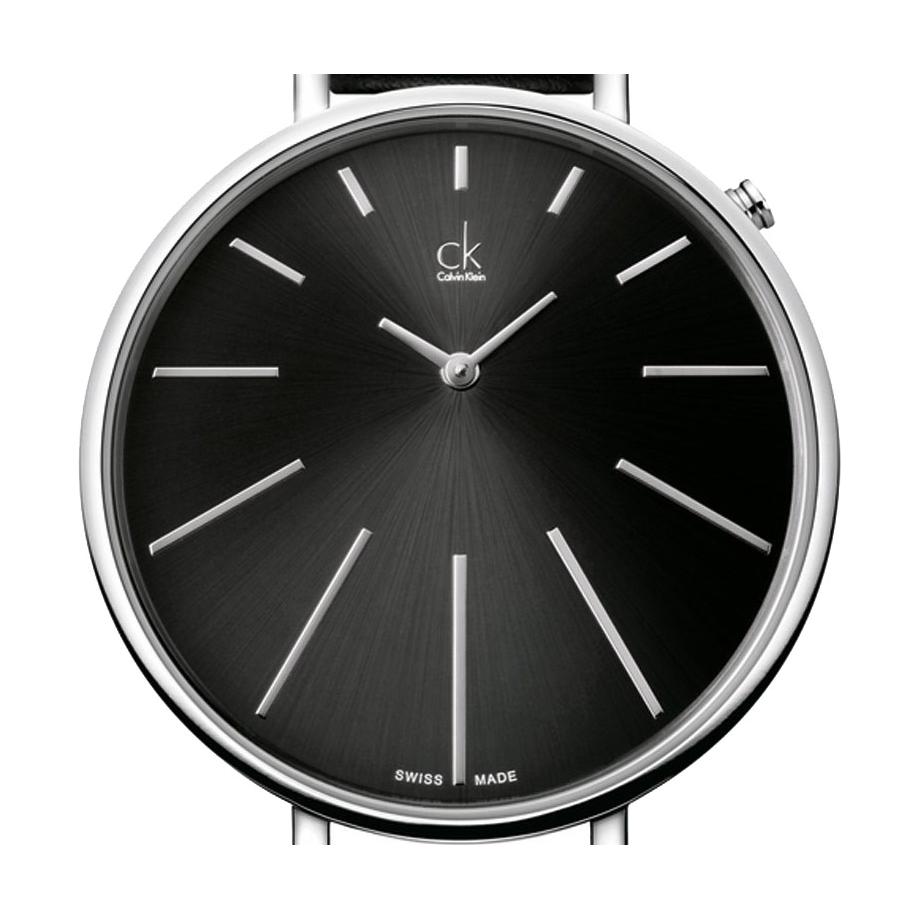  Shop Authentic Calvin Klein Equal Black Dial Black Leather Strap Watch for Women - K3E231C1 - Luxxuri