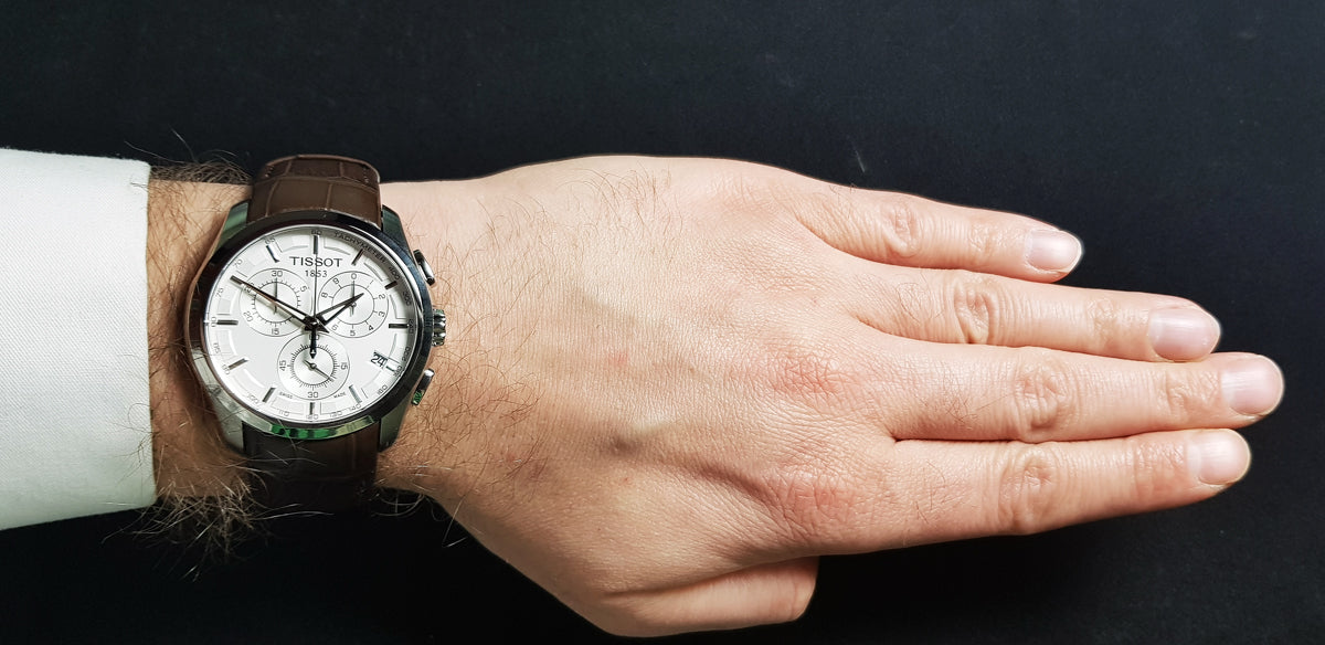  Shop Authentic Tissot Couturier Chronograph White Dial Brown Leather Strap Watch For Men - T035.617.16.031.00 - Luxxuri