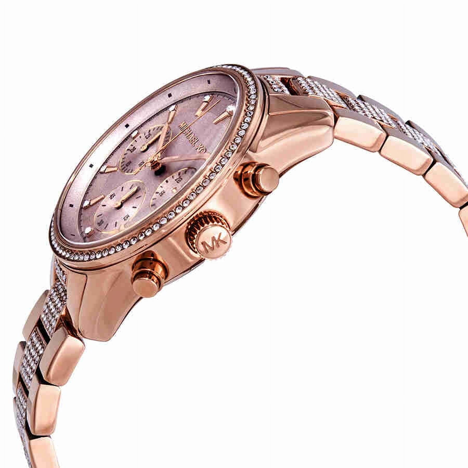  Shop Authentic Michael Kors Ritz Chronograph Rose Gold Dial Rose Gold Steel Strap Watch For Women - MK6485 - Luxxuri