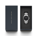  Shop Authentic Daniel Wellington Iconic Link Black Dial Silver Steel Strap Watch For Women - DW00100342 - Luxxuri