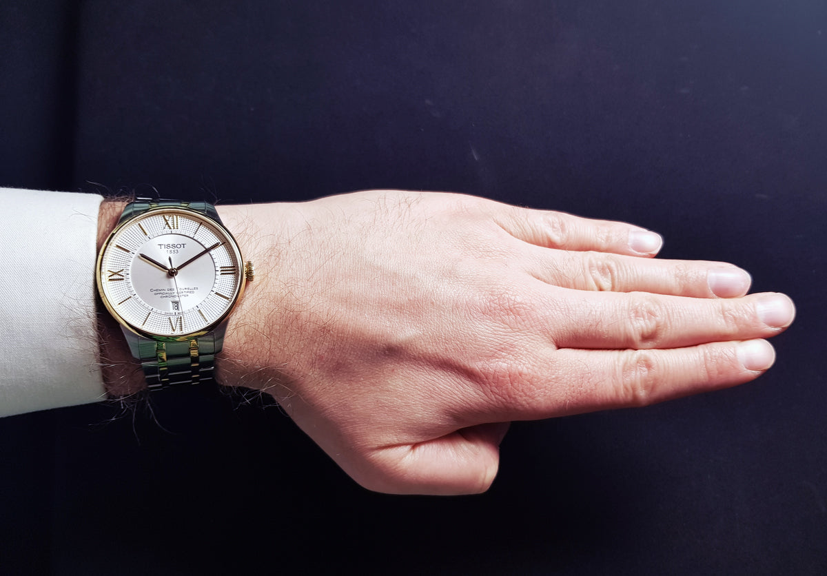 Tissot Chemin Des Tourelles Powermatic 80 Cosc Silver Dial Two Tone Steel Strap Watch For Men - T099.408.22.038.00