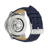  Shop Authentic Fossil Grant Automatic Skeleton Silver Dial Blue Leather Strap Watch for Men - ME3111 - Luxxuri