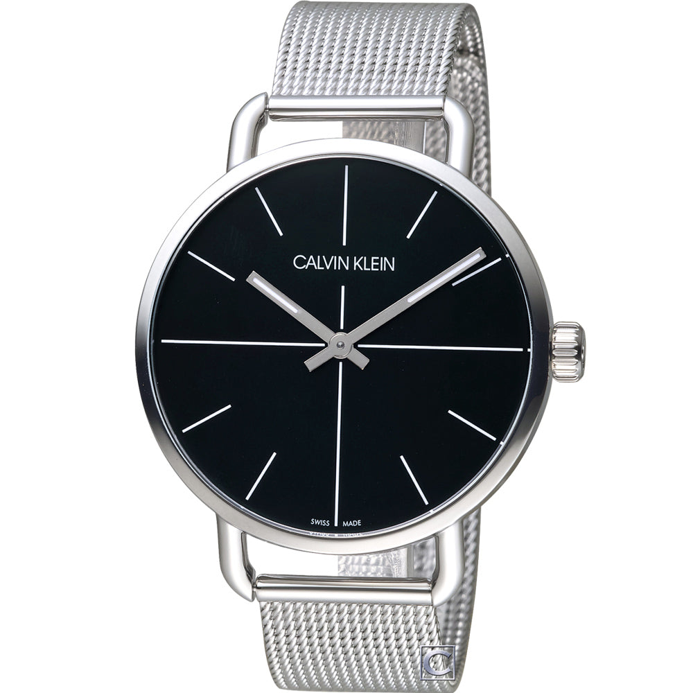  Shop Authentic Calvin Klein Even Black Dial Silver Mesh Bracelet Watch for Women - K7B21121 - Luxxuri