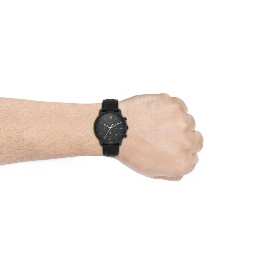  Shop Authentic Fossil Neutra Chronograph Black Dial Black Leather Strap Watch for Men - FS5503 - Luxxuri