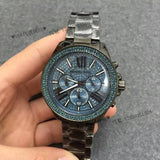  Shop Authentic Michael Kors Wren Chronograph Quartz Blue Dial Grey Steel Strap Watch For Women - MK6097 - Luxxuri