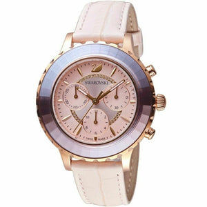  Shop Authentic Swarovski Octea Lux Chrono Pink Dial Pink Leather Strap Watch for Women - 5452501 - Luxxuri