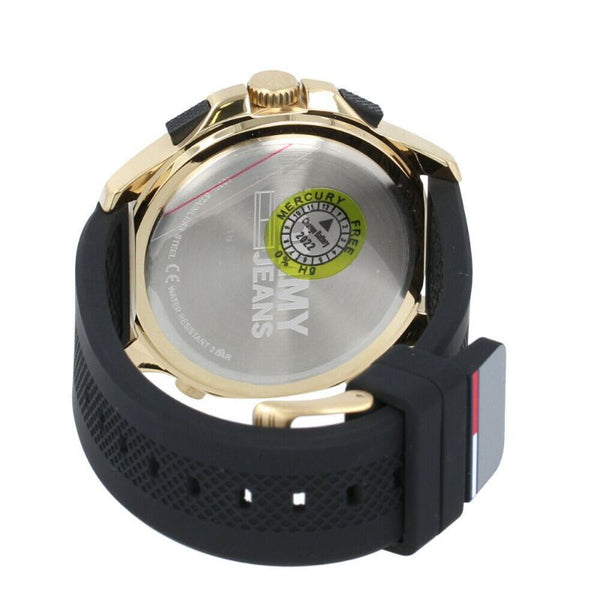  Shop Authentic Tommy Hilfiger Jeans Digital Analog Gold Dial Black Rubber Strap Watch For Women  - 1791762 - Luxxuri